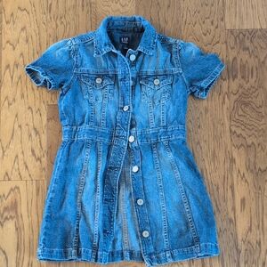 GAP Blue Denim Short-Sleeve Dress